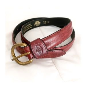 Dockers Brown Leather Belt with Solid Brass Buckle